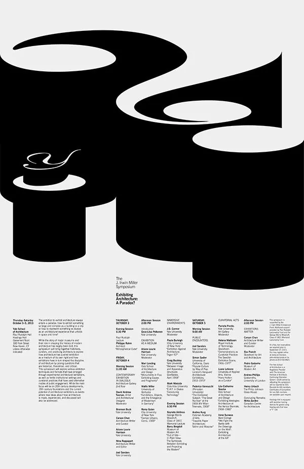 Yale architecture symposium poster, swiss, minimal, monochrome