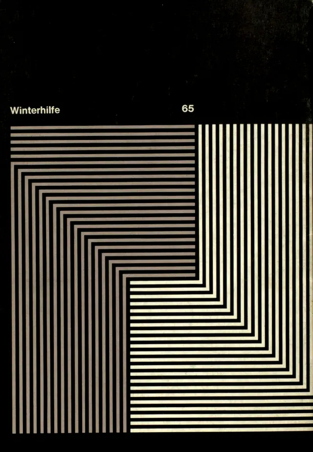 Winterhilfe 65 op-art cover, swiss, minimal, dark