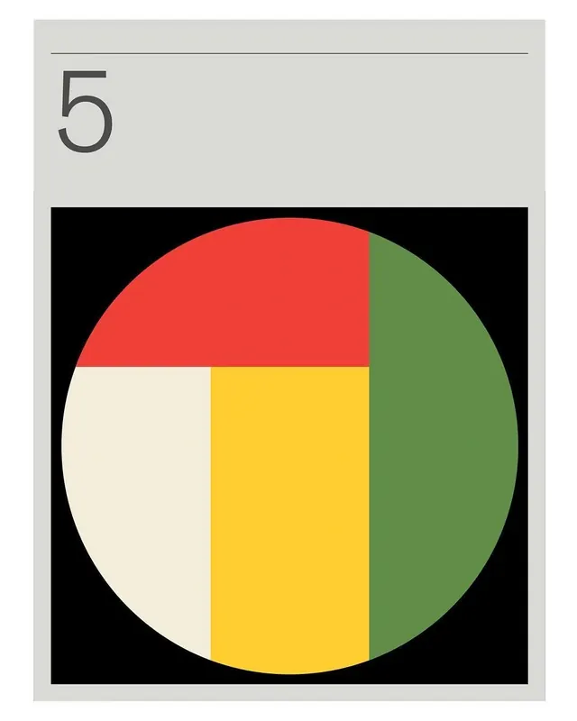 Geometric quartered circle poster, minimal, geometric, dark
