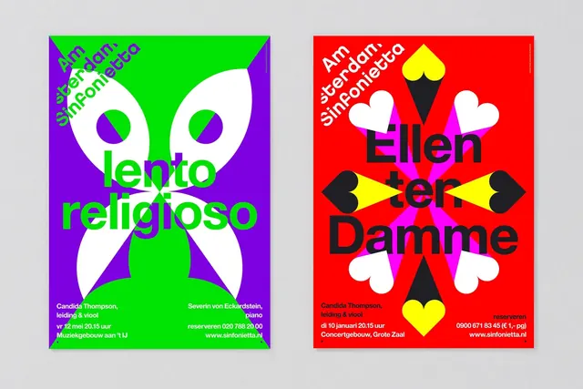 Amsterdam Sinfonietta concert posters, swiss, geometric, vibrant