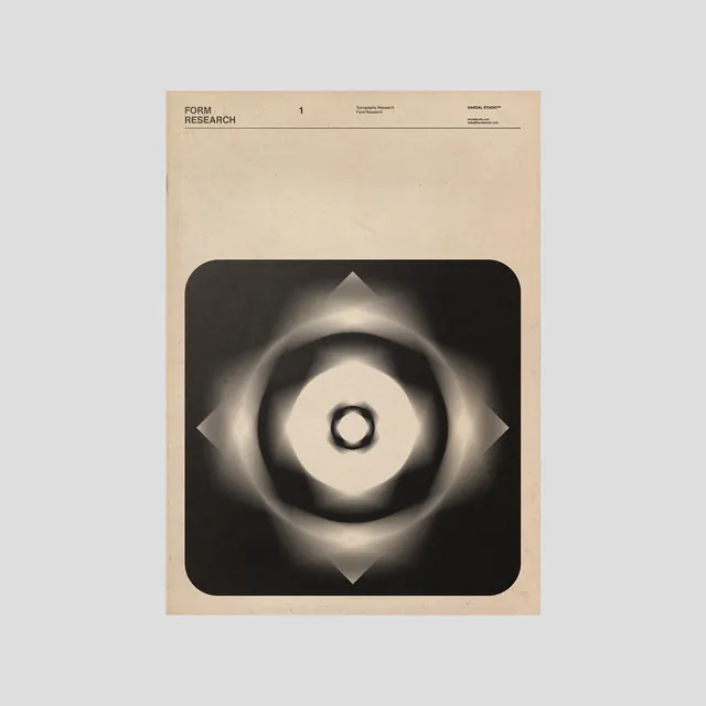 Form Research 1 geometric light poster, swiss, minimal, monochrome