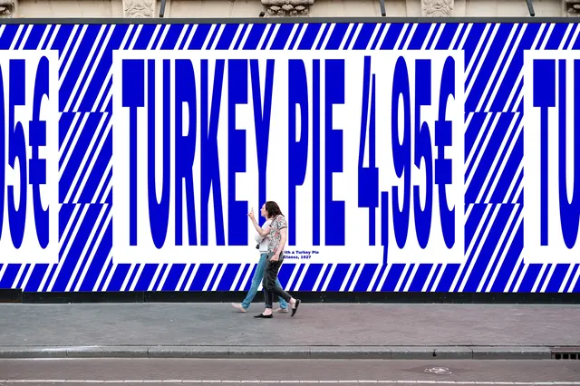 Street Billboard Typography, brutalist, maximalist, high-contrast