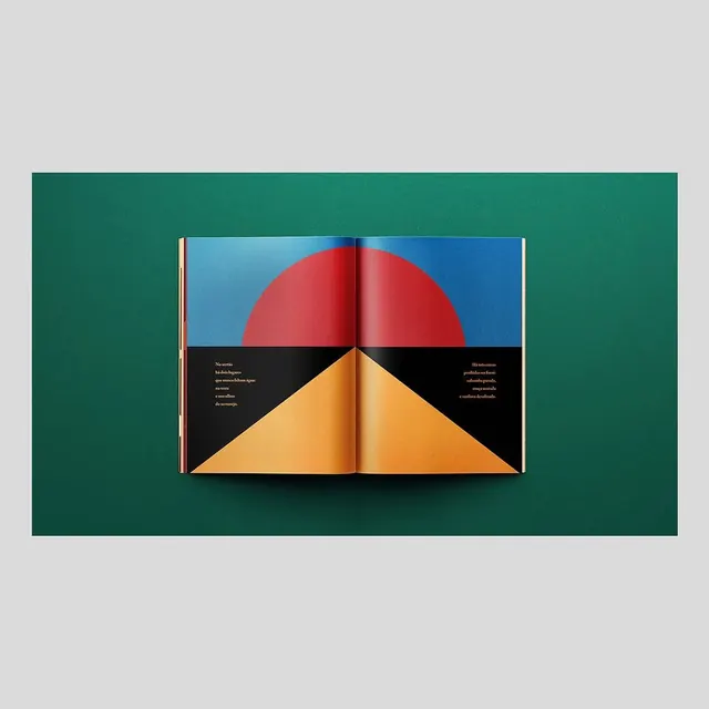 Geometric Abstract Book Spread, minimal, geometric, high-contrast
