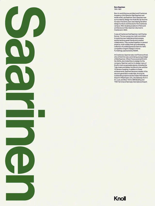 Saarinen Typography Layout