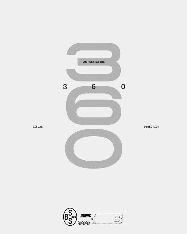 360 Visual Direction design system poster, swiss, geometric, monochrome
