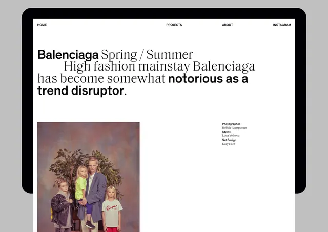 Balenciaga Spring / Summer Editorial