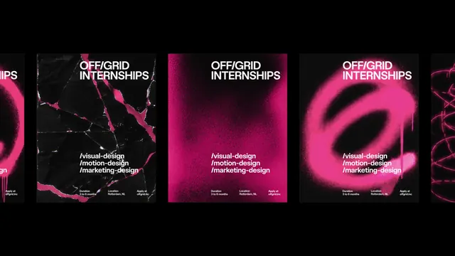 Off/Grid Internship Posters, minimal, dark