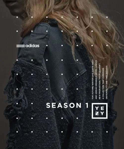 Adidas Yeezy Season 1 campaign poster, photographic, playful, dark