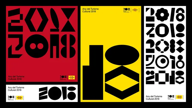 Cultural tourism posters with geometric type, geometric, flat, vibrant