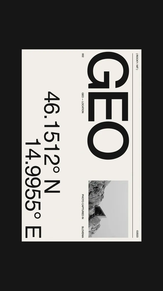Geographic coordinate poster design, minimalist, swiss, monochrome