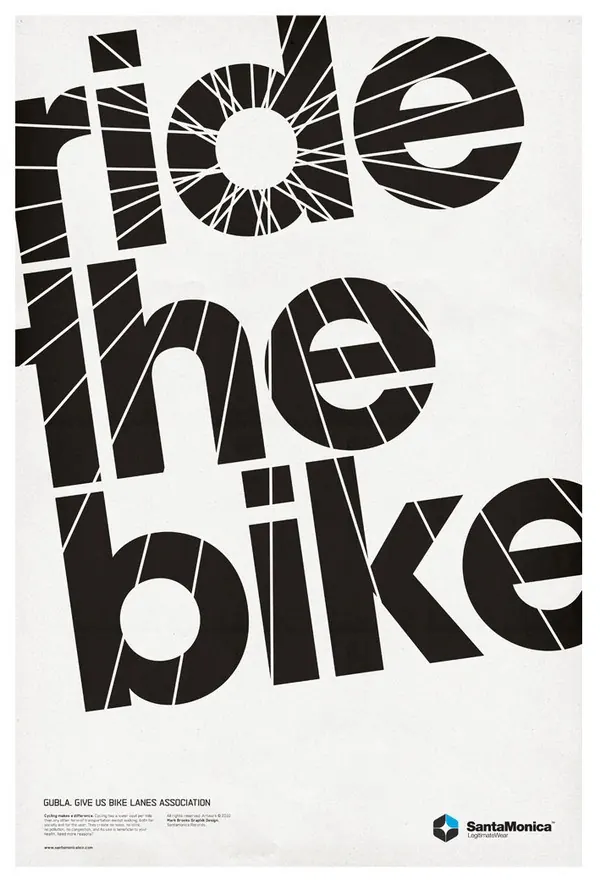 Ride the Bike Typography Poster