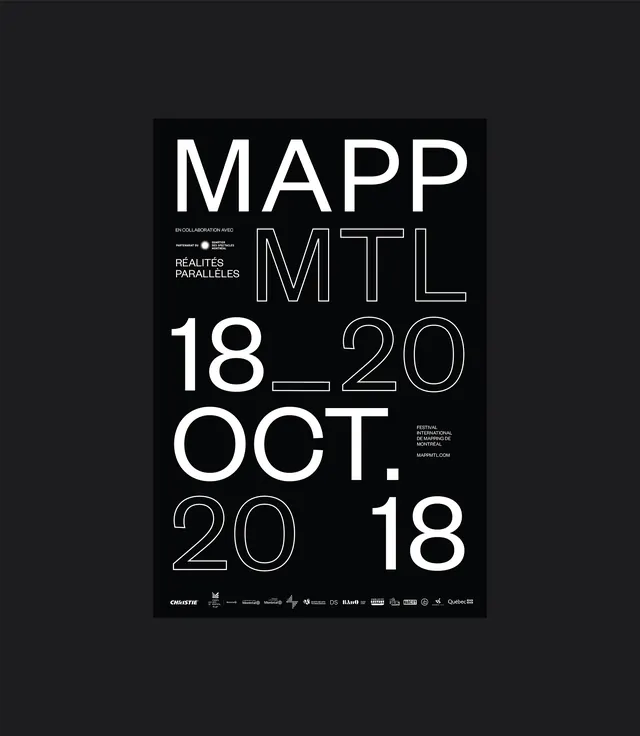 MAPP festival international poster typography-driven design, editorial, swiss, monochrome