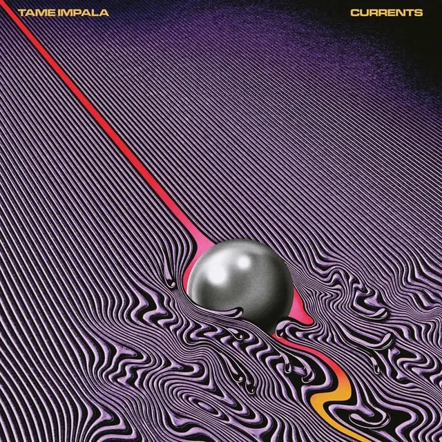 Tame Impala album art with wavy sphere, 3d-render, gradient-heavy, vibrant