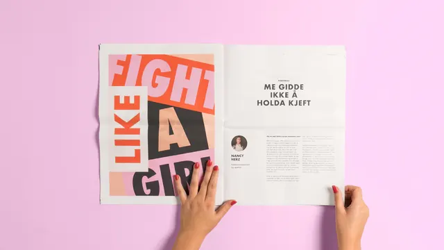 Like a Girl visual identity publication, editorial, playful, vibrant