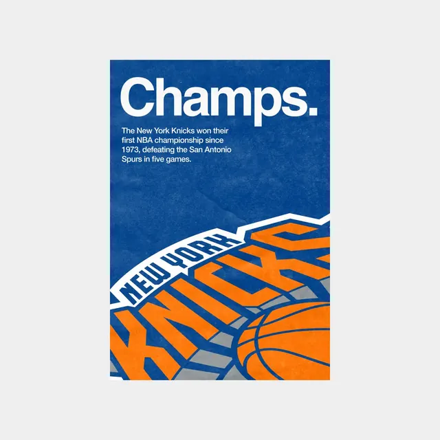 Knicks Championship Posters, retro, playful, vibrant