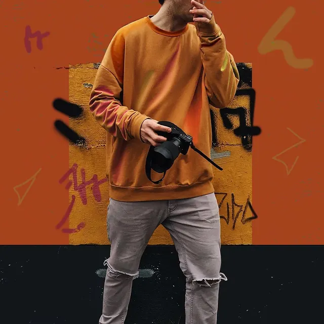 Streetwear Editorial Collage, maximalist, brutalist, vibrant
