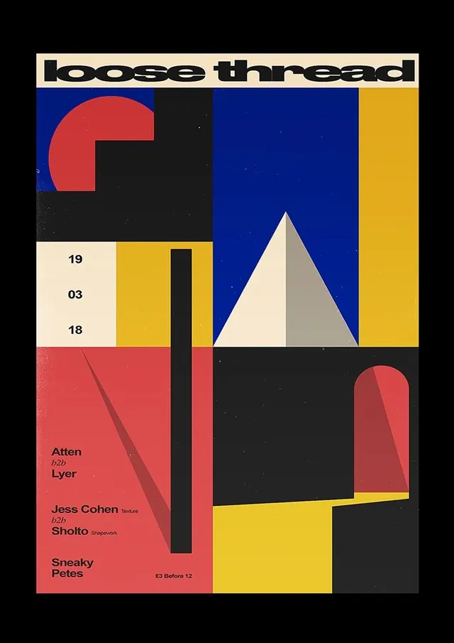 Loose Thread Editorial Layout, swiss, minimal, high-contrast