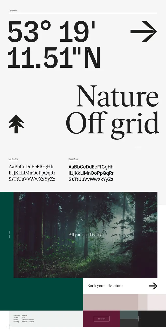 Nature Off Grid Layout, minimal, swiss, high-contrast