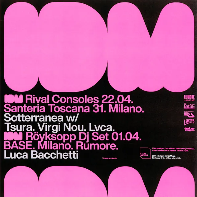 RDM Club Event Poster, bold, geometric, vibrant