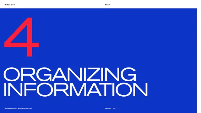 Organizing Information Typographic Slide, minimal, swiss, dark