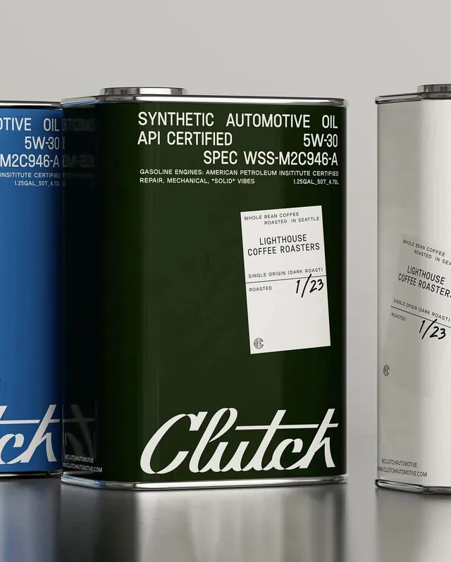 Automotive oil product packaging, photographic, technical, light