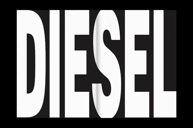Diesel bold typography poster, bold, dark-mode, dark