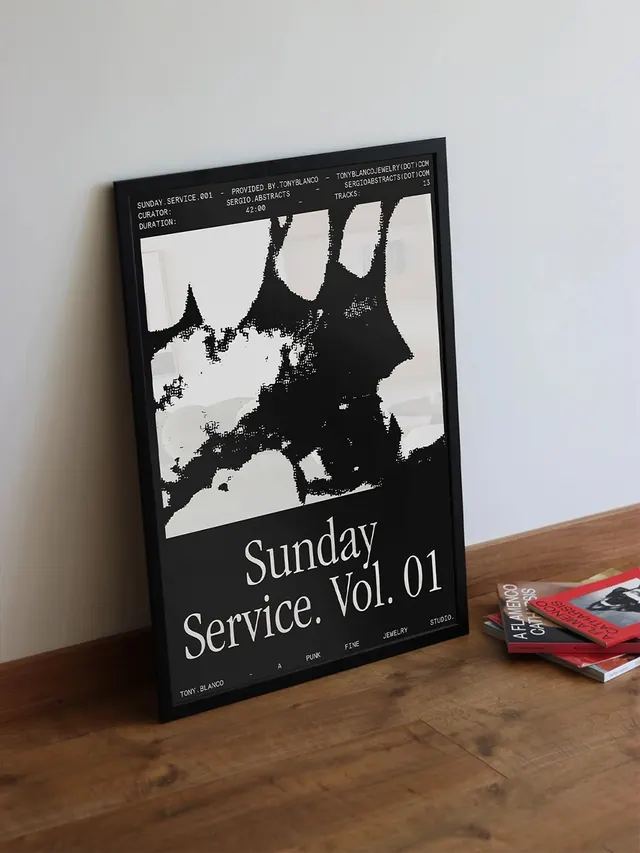 Sunday Service Vol. 01 poster, editorial, abstract, dark