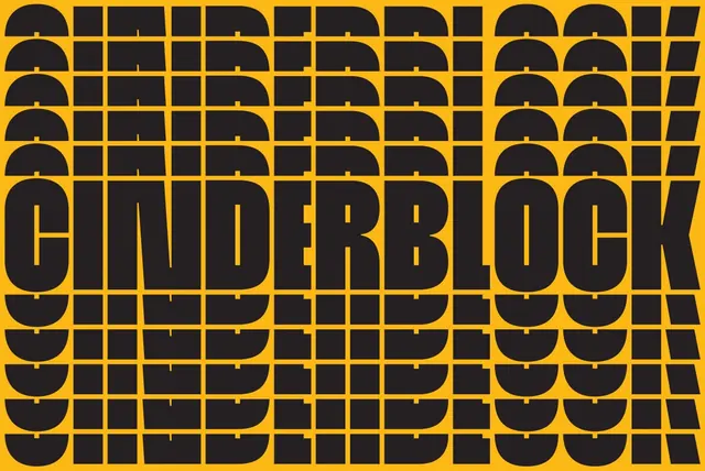 Bold yellow and black typography pattern, dark-mode, bold, dark