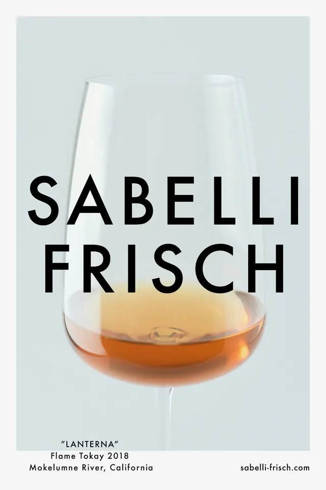 Sabelli Frisch wine poster, minimal, light-mode, light