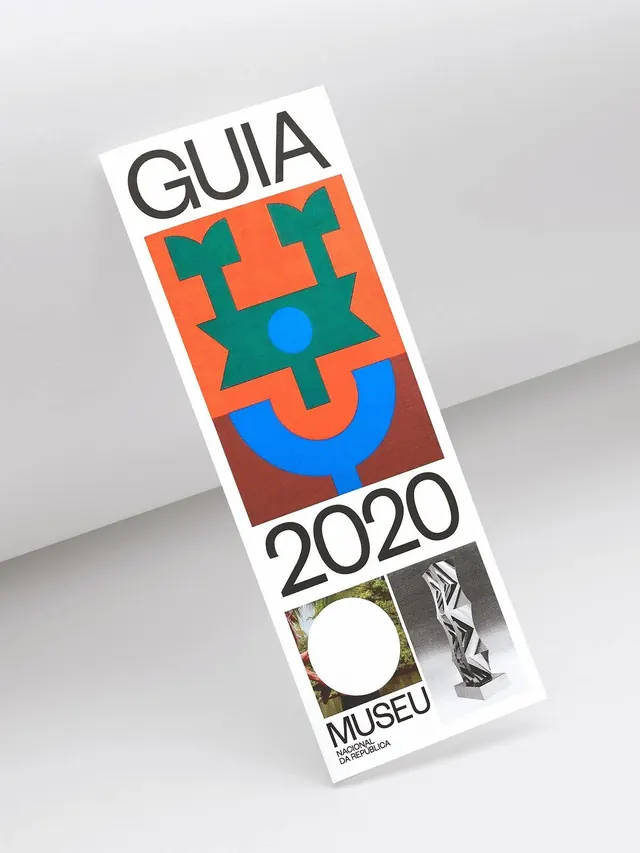 GUIA 2020 museum poster with geometric motifs, editorial, geometric, vibrant