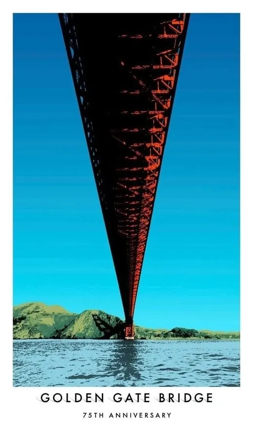Golden Gate Bridge 75th anniversary photography poster, photographic, editorial, vibrant
