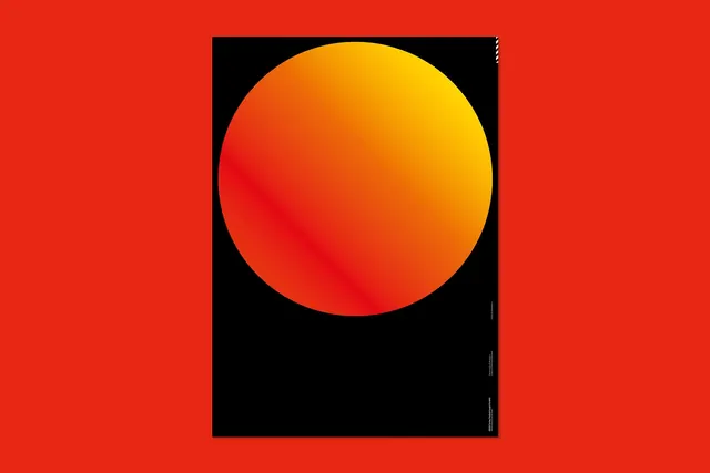 Gradient circle on black poster, minimal, geometric, dark