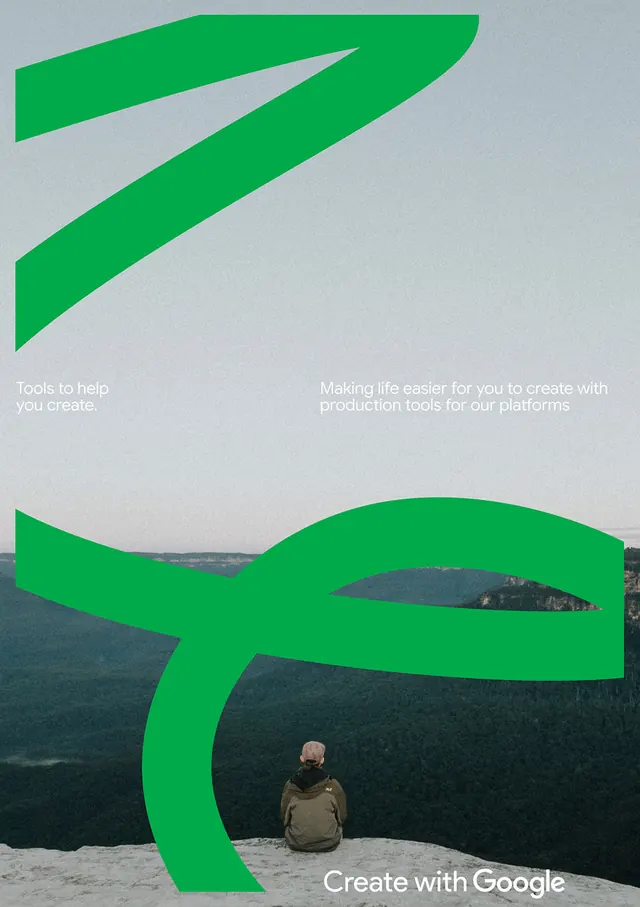 Create with Google landscape poster, editorial, photographic, muted