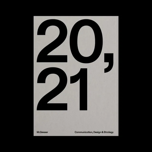 M.Giesser 20,21 typographic cover, swiss, minimal, monochrome