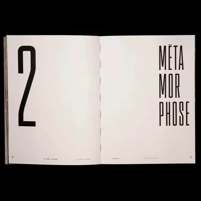 Métamorphose editorial book spread, editorial, minimal, light