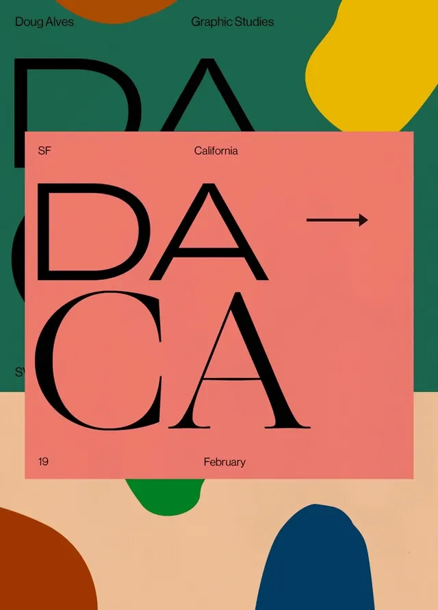Graphic Studies Poster — Doug Alves, bold, geometric, vibrant