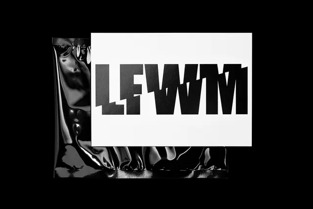 Bold typographic poster with jagged cut letterforms, editorial, bold, monochrome