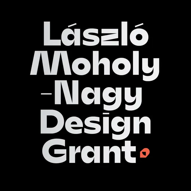 László Moholy-Nagy design grant announcement, minimal, swiss, monochrome