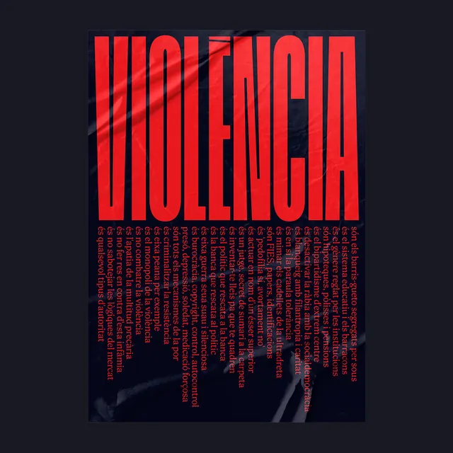 Neon red typography poster on dark background, editorial, bold, high-contrast