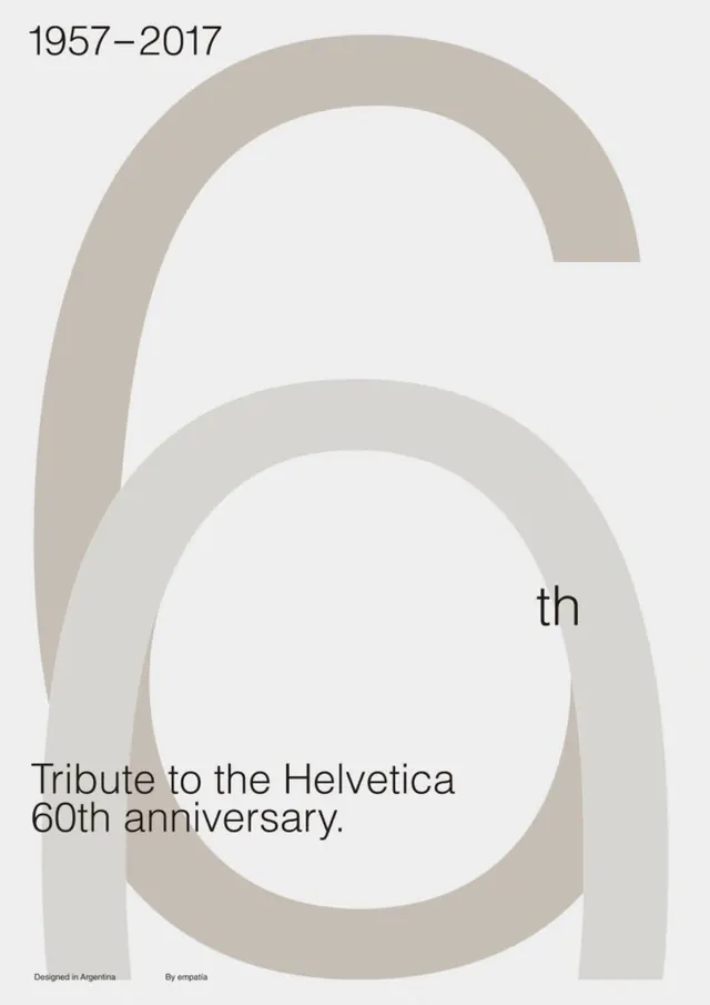 Helvetica 60th Anniversary tribute poster, minimal, swiss, light