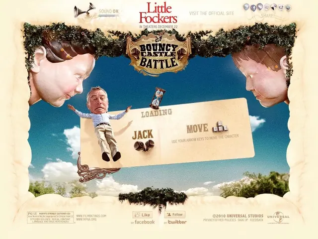 Little Fockers Bouncy Castle Battle loading graphic, playful, illustrated, warm
