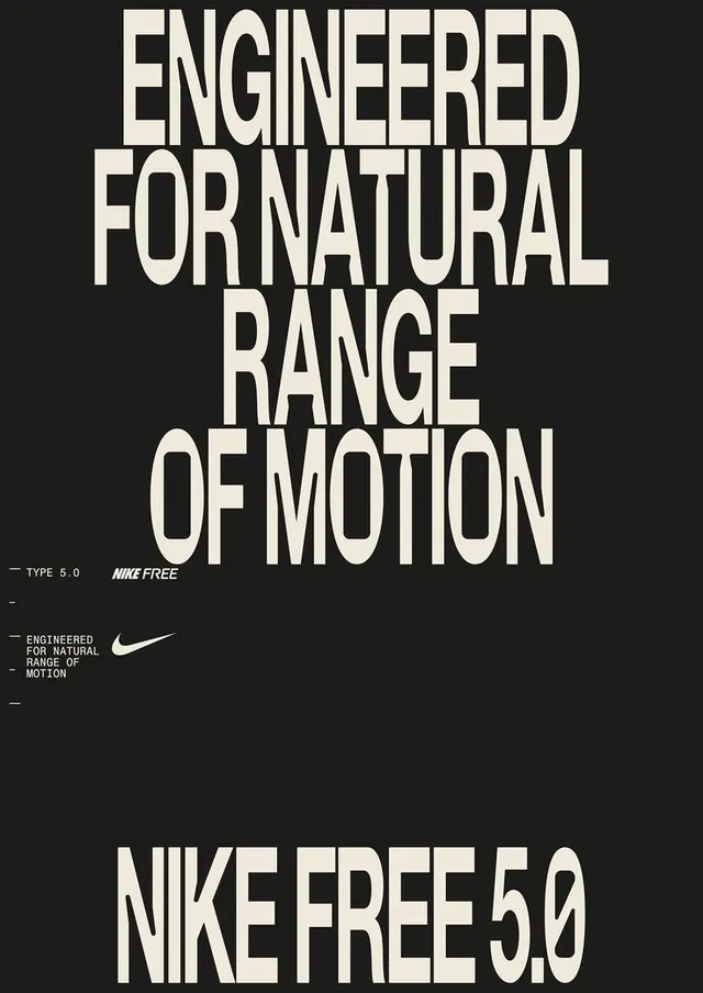 Nike Free 5.0 Typography Layout