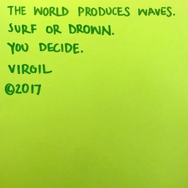 Virgil quote poster in bright lime green, minimal, bold, vibrant