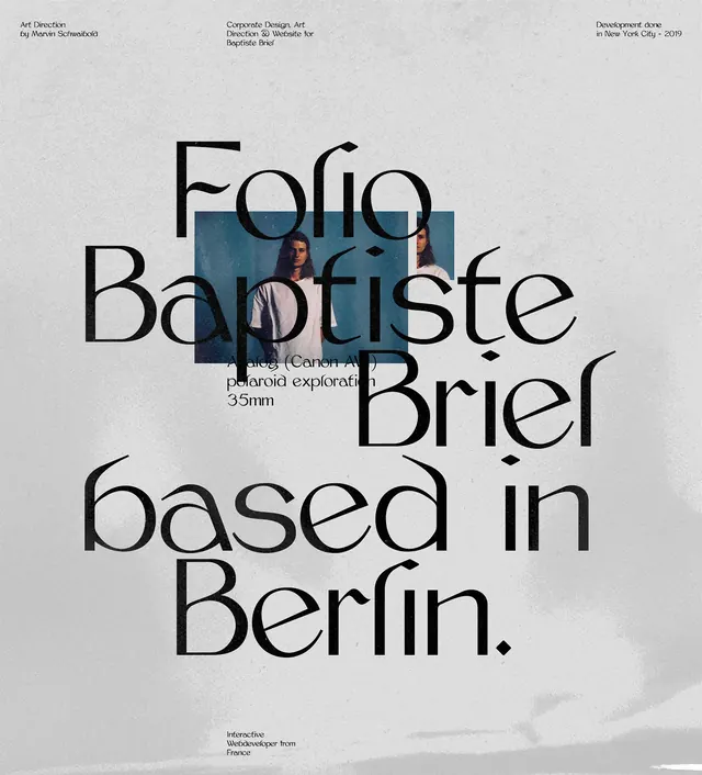 Folio Baptiste typographic poster, editorial, minimal, muted