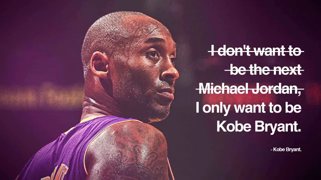 Kobe Bryant quote typographic poster, dark-mode, editorial, dark