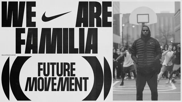 Nike Future Movement campaign poster, editorial, monochrome, monochrome