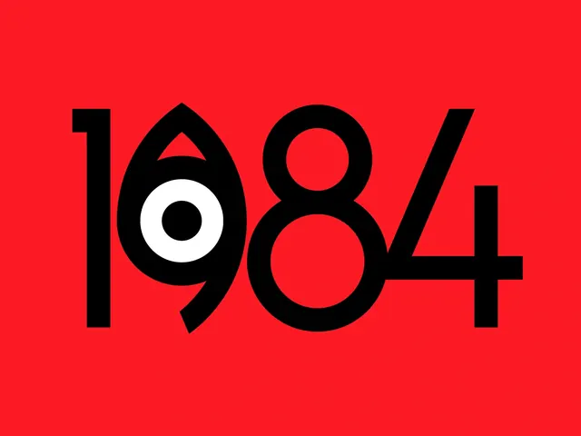 Bold 1984 typographic poster, editorial, bold, vibrant
