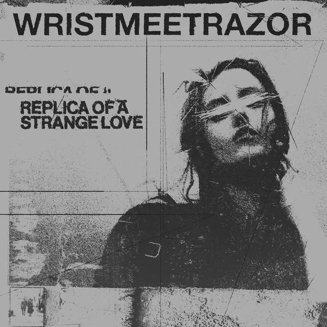 Wrist Meet Razor poster with typography, editorial, brutalist, monochrome