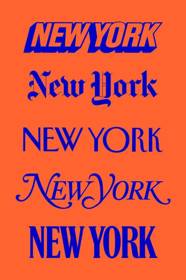New York typographic variations poster, editorial, playful, vibrant