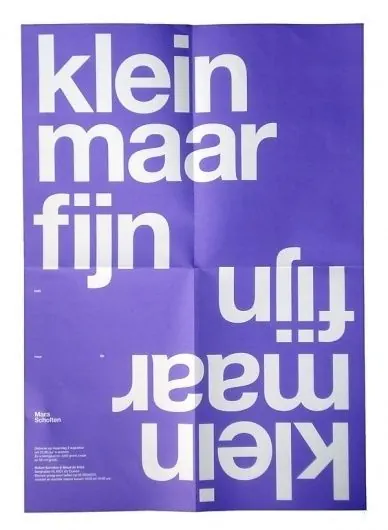 Klein maar fijn Dutch poster design, bold, swiss, vibrant